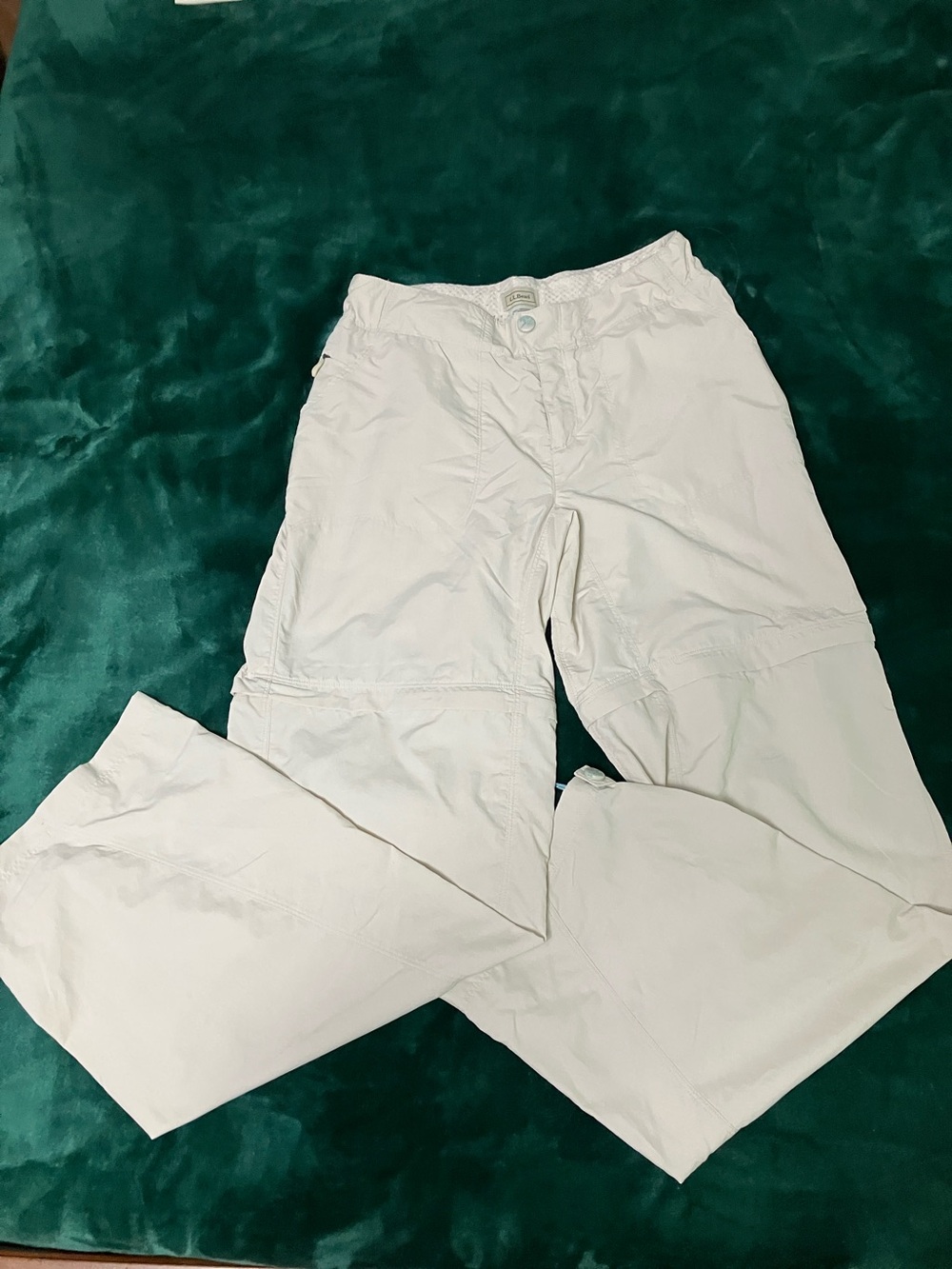 L.L. Bean Light Tan Women's Outdoor Adventure Pants / Zip Off for Shorts